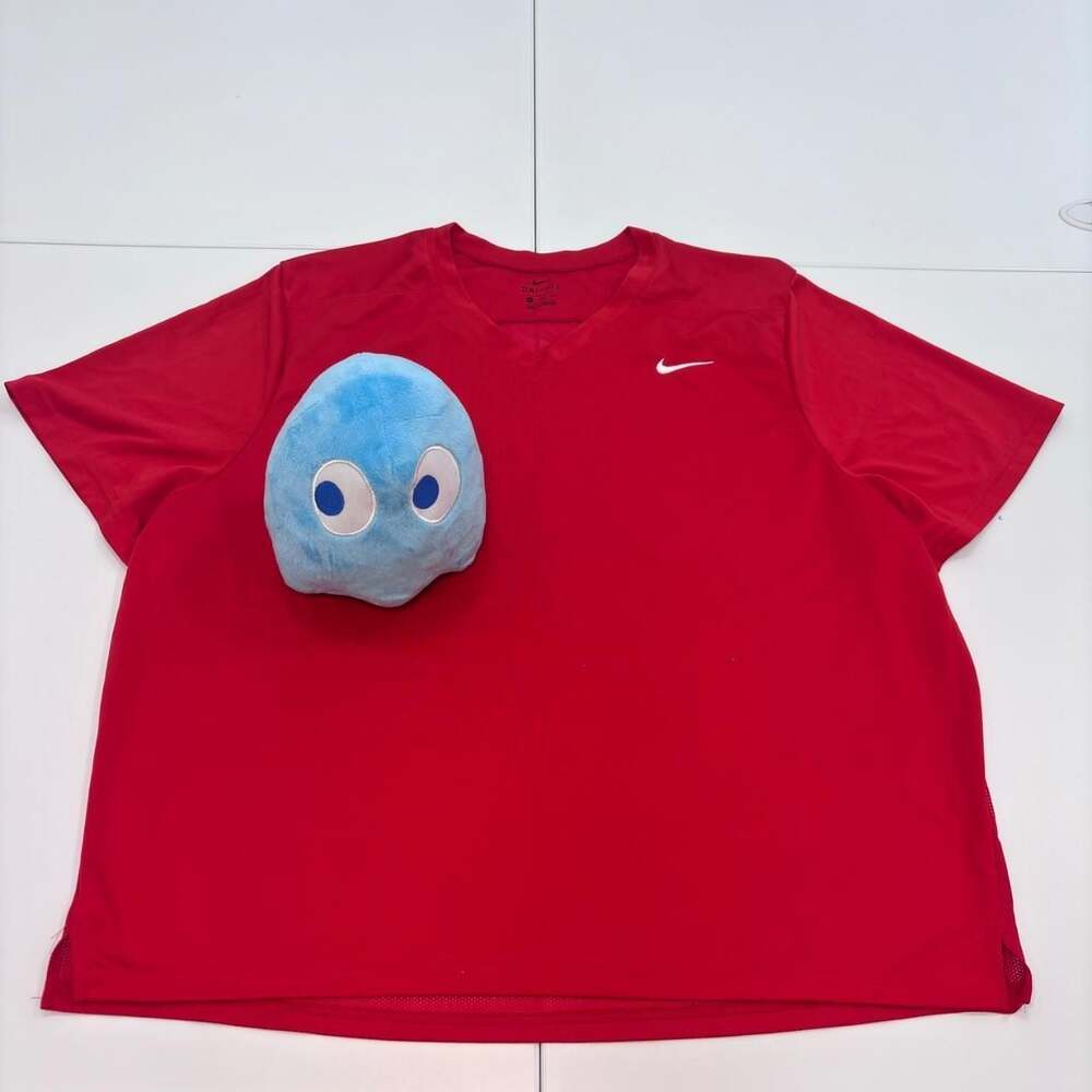 Nike Dri-Fit Red V-Neck Athletic T-Shirt